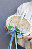 Bratki Blue, dwustronnie dekorowany koszyczek wielkanocny