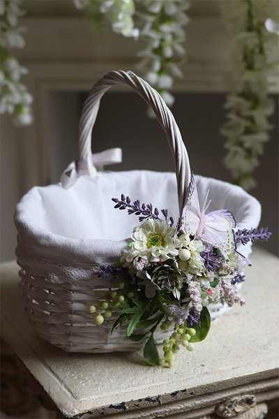 dekorowany koszyczek wielkanocny, Nadia, wys.27cm