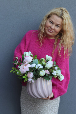 Spring Pink, kompozycja kwiatowa, wys.34cm 