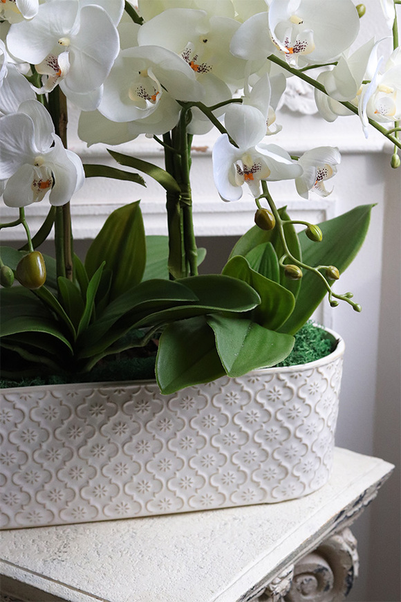 White Orient 2, wysokiej jakości sztuczny storczyk