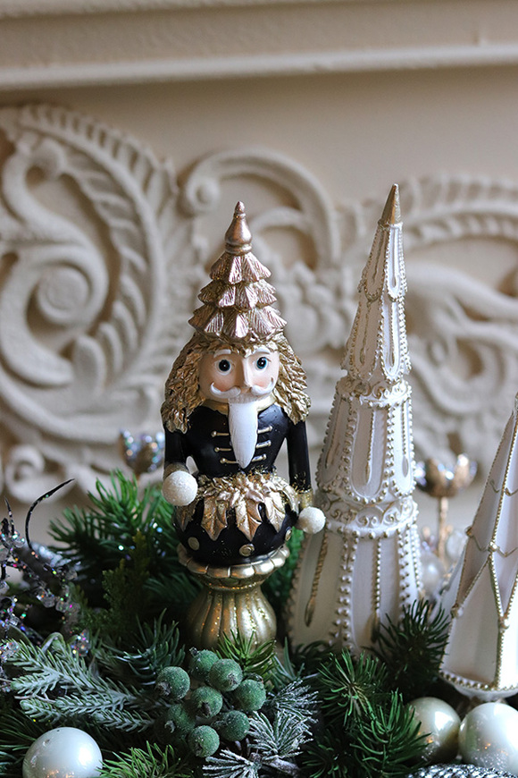 Złota Deluxe, świąteczny stroik na stół na paterze