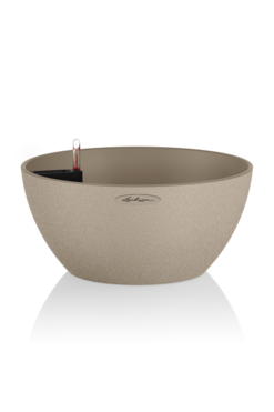 Cubeto Stone, doniczka z nawadnianiem, piaskowy, wym.13x30cm