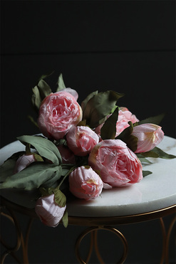 Peonie Candy, gałązka sztucznej peonii, 3szt, dł.54cm 