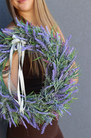 Lawendiana Big, duży wianek z lawendą i wrzosem