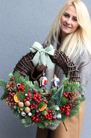 Dziadki Do Orzechów Big, świąteczny wianek dekoracyjny