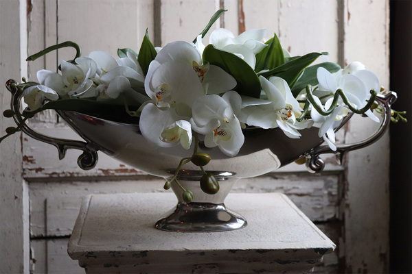 Dekoriaso, kompozycja z orchideą w pucharze, wym.28x68cm 