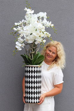 Szachownica 2, wysokiej jakości sztuczny storczyk, wys.120cm