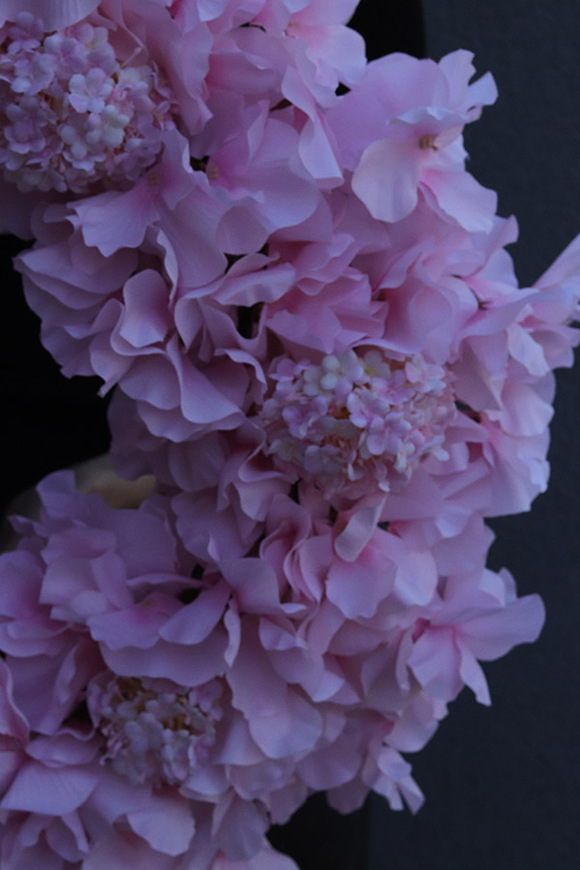 Pricilla, różowy wianek na drzwi