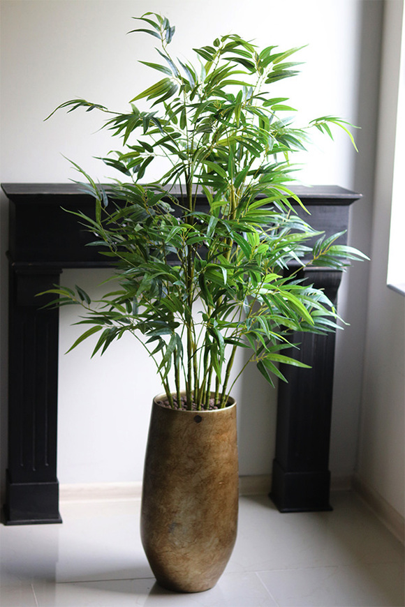  Bambus Hilton Green, sztuczna roślina w złotej donicy