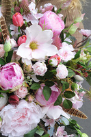 Pink Flowers, kosz z różowymi kwiatami