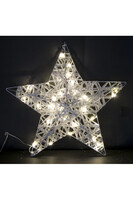 Glamm Star, zawieszka świąteczna gwiazdka LED, srebrna