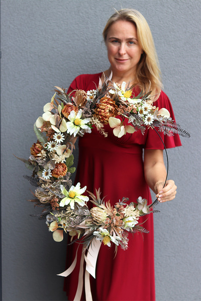 Jesienna Uroda Subtelle, wianek na obręczy, rozp.58cm