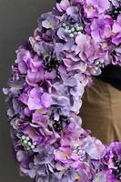 Hortensja Beti Fiolet 2, duży wianek z jagodami