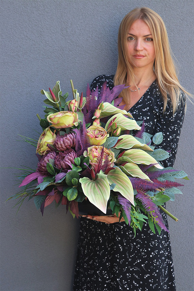 Anturium Luise, komplet dekoracji nagrobnych