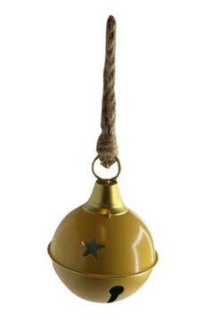 Motyle, metalowy dzwonek, żółty, mały, wym.19x14x14cm