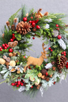 Renifer u Doris, zimowy wianek z reniferem