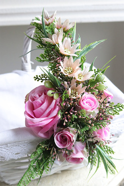 Trulla Pink, uroczy koszyczek wielkanocny z serwetką, wys.28cm