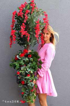 Czerwona Wisteria Saute, sztuczna roślina do Twojej donicy, wys.130cm 