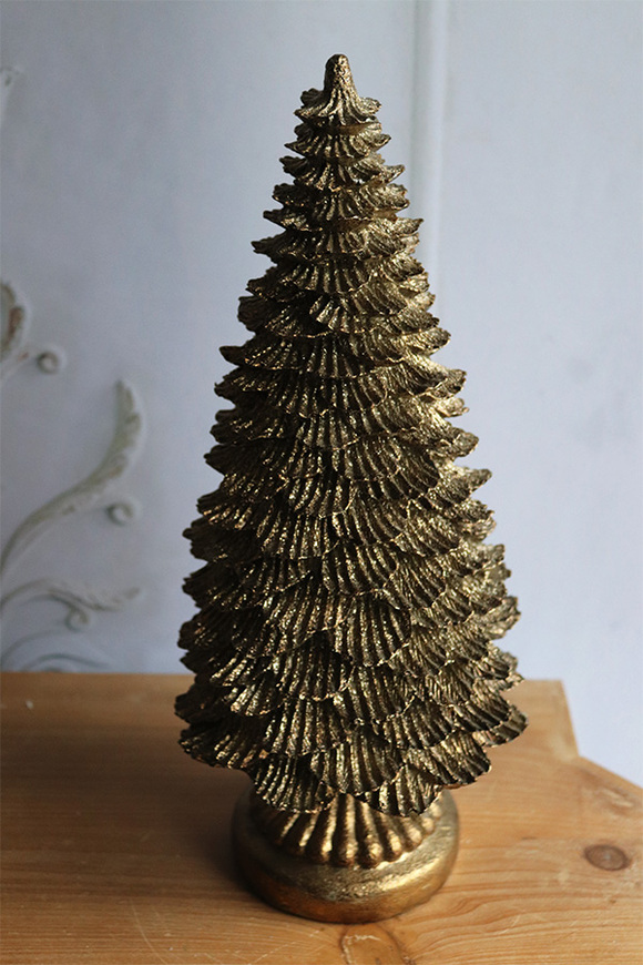 Christmas Luxury B, złota choinka figurka świąteczna