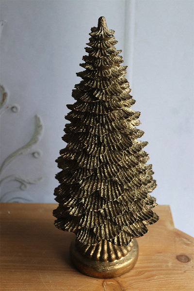 Christmas Luxury B, złota choinka figurka świąteczna