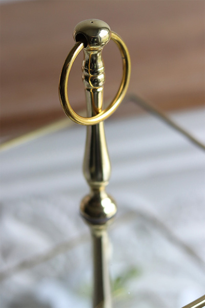 etażerka trzypiętrowa, kwadratowa, Lux Villa Gold Glamour