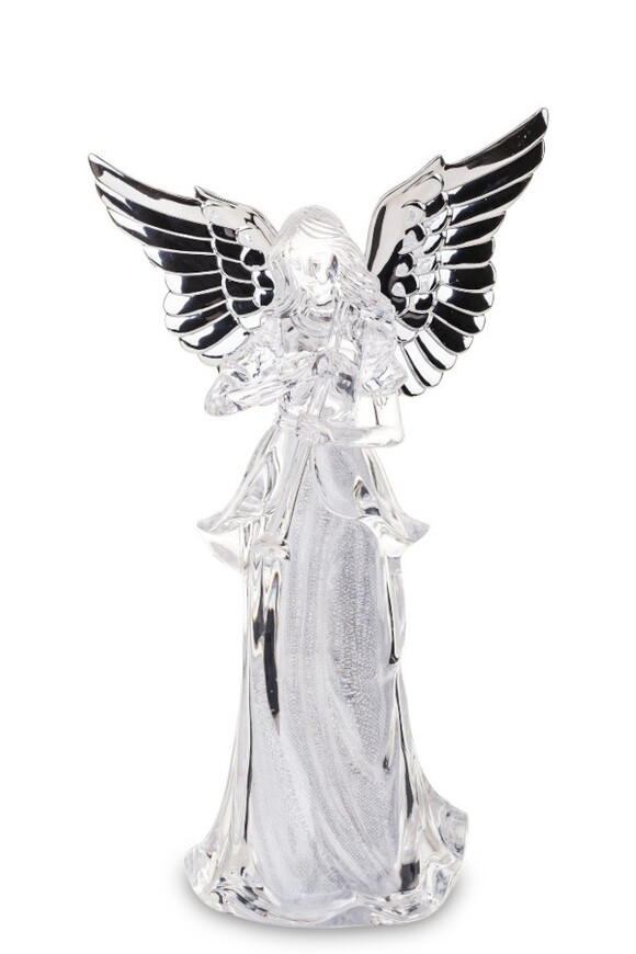 Crystal Xmas, świąteczna figurka anioł LED