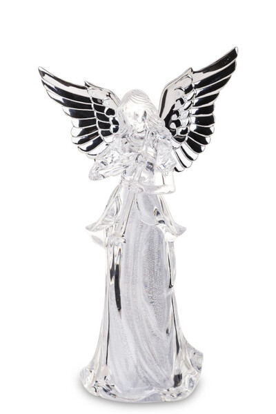 Crystal Xmas, świąteczna figurka anioł LED