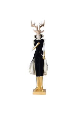 Reindeer Royalty H, figurka świąteczna renifer, zamsz, wys.62cm 