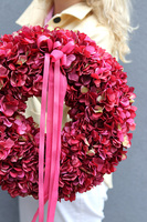 Hortensje Royal, wianek z hortensji na drzwi, śr.40cm