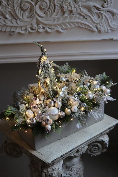 Silver Dekor, adwentowy stroik na stół LED