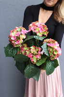 doniczkowa hortensja Różowo-Zielona, wysokiej jakości sztuczne kwiaty