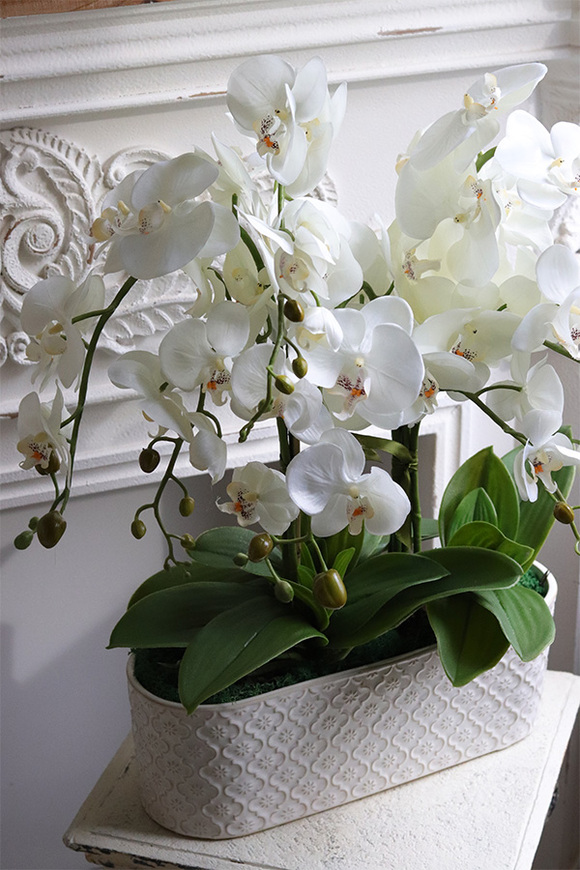 White Orient 2, wysokiej jakości sztuczny storczyk