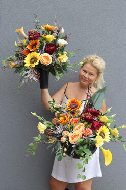 Miodowe Dni, komplet dekoracji nagrobnych, kompozycja + bukiet 