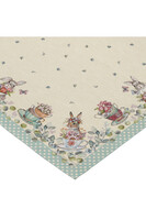 Bunny Tea Green, obrus gobelinowy serweta