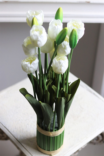 Tulipany Springtime, wiosenna dekoracja, biała