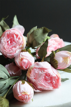 Peonie Candy, gałązka sztucznej peonii, 3szt, dł.54cm 