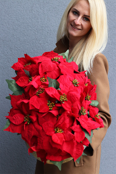 Gwiazda Betlejemska Złoto Deluxe, wysokiej jakości sztuczna roślina