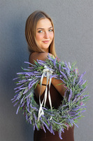 Lawendiana Big, duży wianek z lawendą i wrzosem