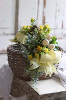 dekorowany koszyczek wielkanocny, Yellow Easter New, wys.26cm