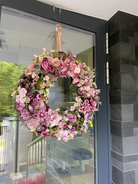 Bella Jesienna 6, duży kwiatowy wianek na drzwi, śr.63cm  