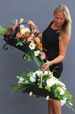 komplet dekoracji nagrobnych w koszach Wspomnienie 2, kpl.2szt