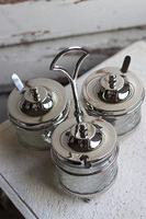 eleganckie przyprawniki / sosjerki, Trio Glamour Spring, wym.19x20x20cm