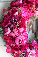 Fuksjano, różowy wianek, śr.44cm