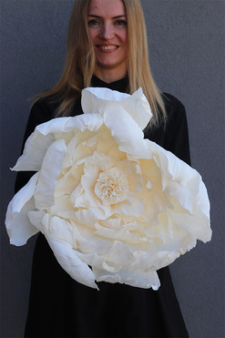 Paper Flower J, ręcznie robiony kwiat papierowy, wym.42x19cm