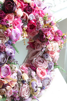 Florina, różowy wianek na drzwi