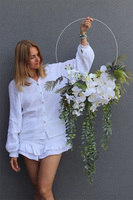 wianek kwiatowy, Subtelle Sibille Hortense Orchid, na obręczy o śr.50cm