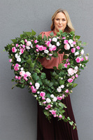 Różane Serce, wieniec nagrobny w kształcie serca, dł.92cm 