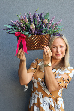 Wrzosowisko Mix, kompozycja kwiatowa w donicy, wym.30x50x27cm