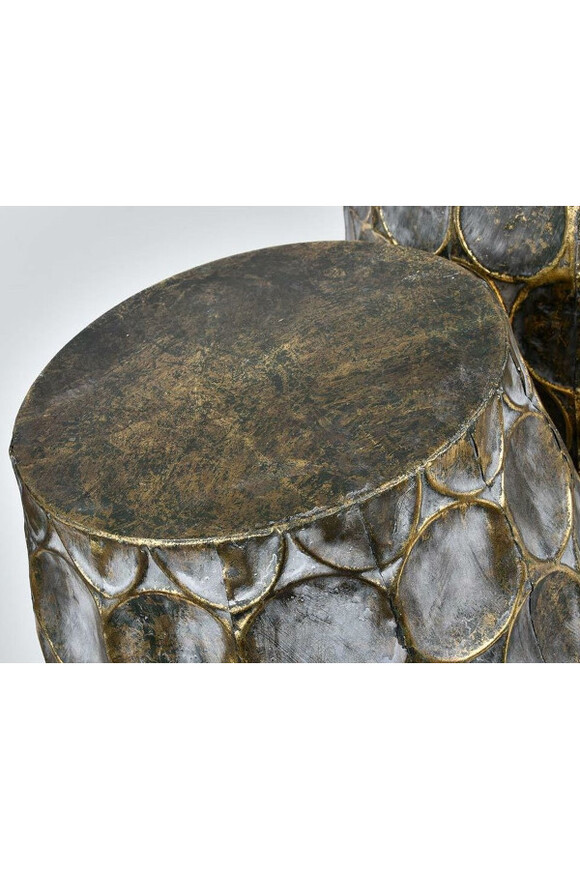 Gold Line, komplet 2-óch stolików, wym.52x52x48.5/35x35x40cm