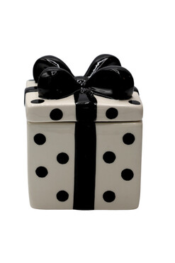 Homemade XMAS, pojemnik na ciastka, prezent czarny, wym.12x9.5x9.5cm